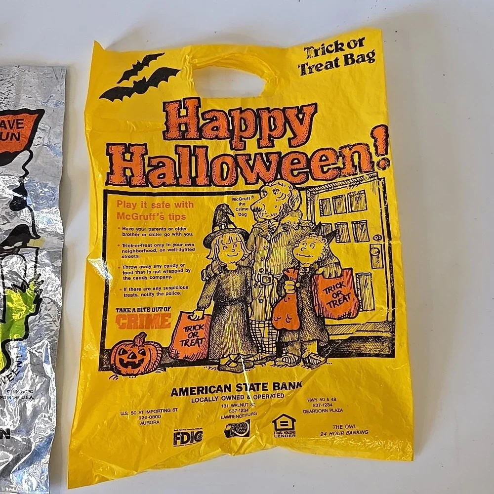 Vintage McGruff the Crime Dog Halloween Trick or Treat Bag‎ Promo Bag Lot Of 3